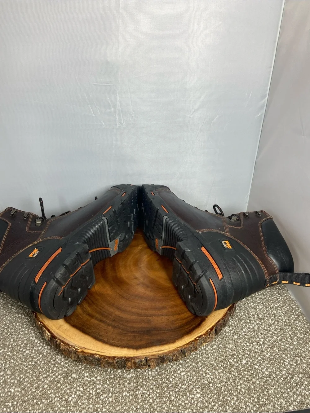 Men's Timberland  Pro Puncture Resistant Safety Work Boots  Brown and Orange .